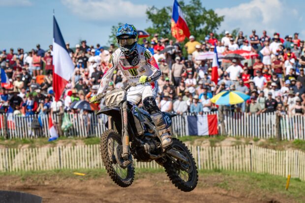 Janis Reisulis con la Yamaha YZ250FM al MXGP di Francia MX2 a Lacapelle-Marival