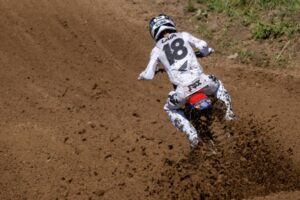 Honda HRC PETRONAS CRF450RW del team a Kegums per il MXGP di Lettonia