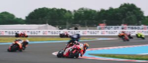 Moto Honda HRC RC213V in pista a Balaton Park durante il weekend di MotoGP