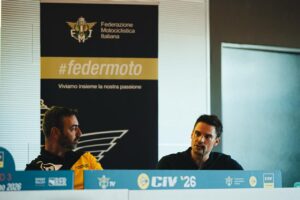 Relatori e rappresentanti FMI al talk sul climate change nel round del Dunlop CIV a Imola