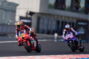 Luca Marini con la Honda RC213V del team Honda HRC Castrol al Balaton Park Circuit durante la Sprint MotoGP Ungheria