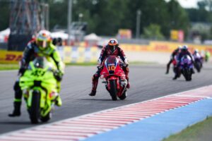 Luca Marini e la Honda RC213V del team HRC Castrol in gara alla Sprint MotoGP Ungheria