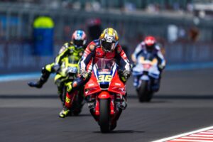 Luca Marini con la Honda RC213V al Balaton Park, quinto posto nel GP d'Ungheria