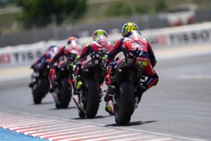 Luca Marini in sella alla Honda RC213V al Balaton Park durante il GP d'Ungheria