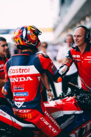 Luca Marini su Honda RC213V del team HRC Castrol al GP d'Ungheria