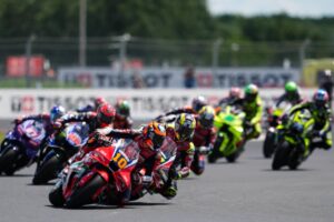 Luca Marini con la Honda RC213V al GP d'Ungheria, quinto posto al Balaton Park