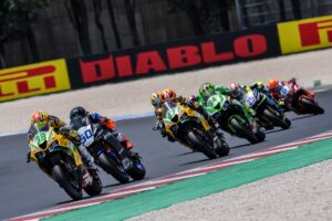 Nicolo Bulega e la Ducati al WorldSBK Misano durante il round Emilia-Romagna