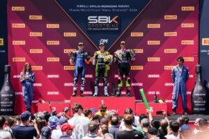 Nicolo Bulega con la Ducati al Round Emilia-Romagna del WorldSBK a Misano
