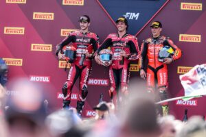 Nicolo Bulega su Ducati in azione al round WorldSBK Misano