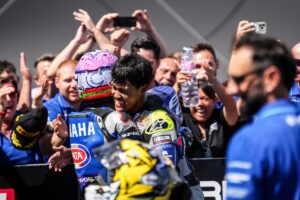 Nicolo Bulega con la Ducati Aruba.it Racing durante il weekend WorldSBK Misano