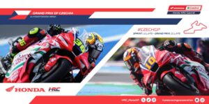 Honda HRC Castrol a Brno con RC213V e i piloti Marini e Mir