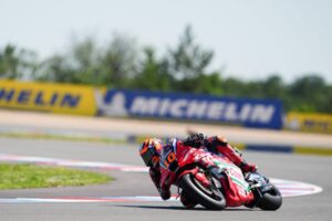 Honda RC213V del team Honda HRC Castrol a Brno durante il venerdì di prove