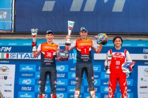Pilota di trial in azione al TrialGP d'Italia 2026 a Camerino