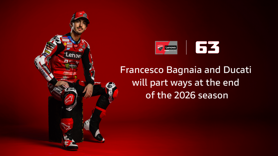 Francesco Bagnaia, pilota Ducati Lenovo Team, protagonista dell'addio a fine 2026
