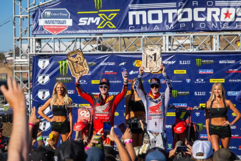Jett Lawrence, pilota Honda, vincitore del 450MX a Hangtown nell'AMA Pro Motocross 2026