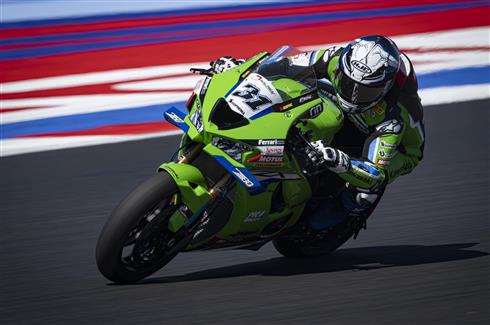 Garrett Gerloff con la Kawasaki Ninja ZX-10RR al round WorldSBK di Misano