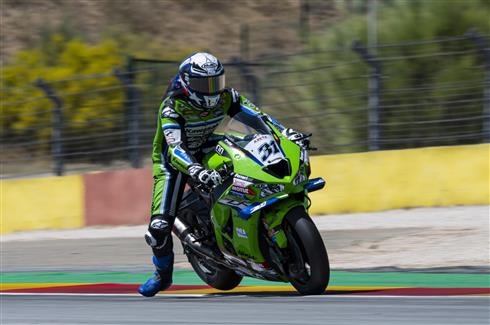 Garrett Gerloff con la Kawasaki Ninja ZX-10RR del Kawasaki WorldSBK a Misano