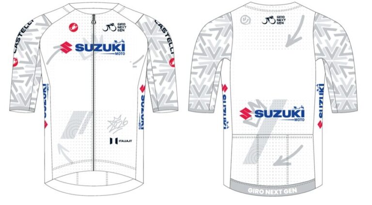 Suzuki sulla Maglia Bianca del Giro Next Gen e al Suzuki Bike Day