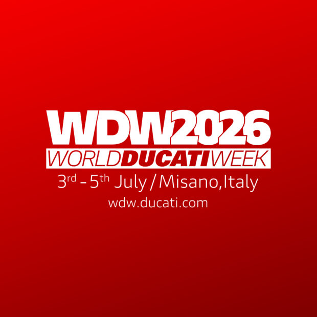 Elemento promozionale legato al World Ducati Week 2026 a Misano