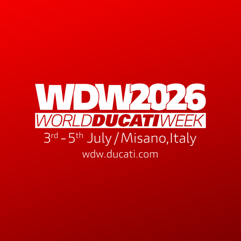 Elemento promozionale legato al World Ducati Week 2026 a Misano