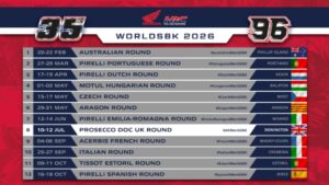 Honda HRC a Donington Park per il round WorldSBK Donington 2026 con Dixon e Rea
