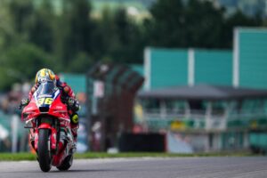 Moto del team Honda HRC Castrol al Sachsenring durante il weekend del GP di Germania