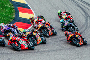 Brad Binder su RC16 del team Red Bull KTM al Gran Premio del Sachsenring