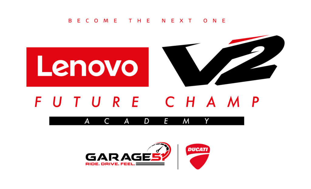 Branding Lenovo V2 Future Champ Academy per il vivaio giovani piloti Ducati