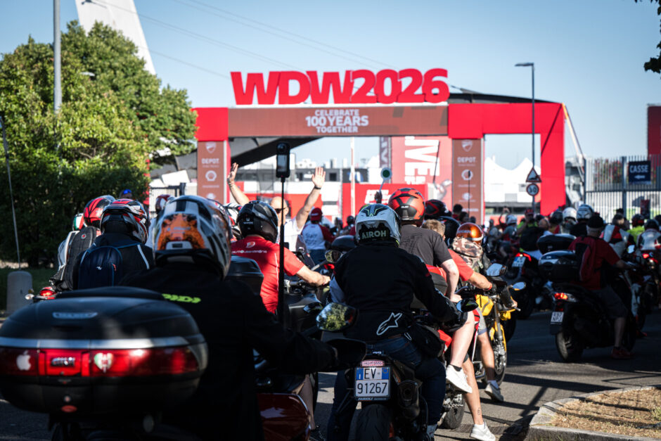 Paddock del World Ducati Week 2026 a Misano durante le celebrazioni del Centenario Ducati