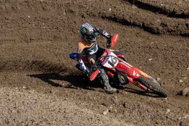 Jeffrey Herlings con Honda HRC Petronas nella qualifica del MXGP Svezia a Uddevalla