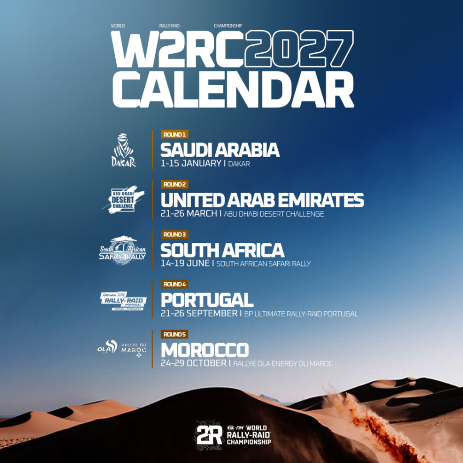 Calendario W2RC 2027 con cinque round dal Dakar al Rallye du Maroc