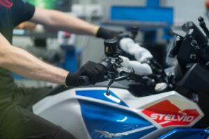 Spazio espositivo del nuovo museo Moto Guzzi a Mandello del Lario