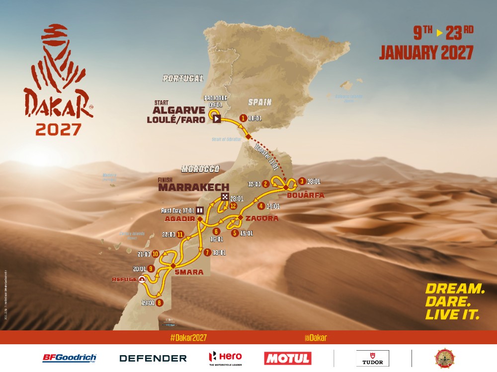 Dakar 2027, il rally-raid tra Portogallo e Marocco