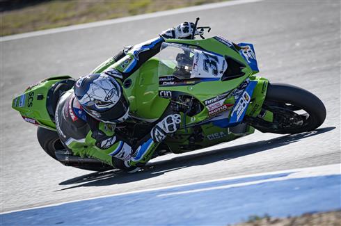 Garrett Gerloff e la Kawasaki Ninja ZX-10RR al finale WorldSBK Jerez