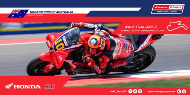 Luca Marini rappresenta Honda HRC Castrol nel GP d’Australia MotoGP a Phillip Island